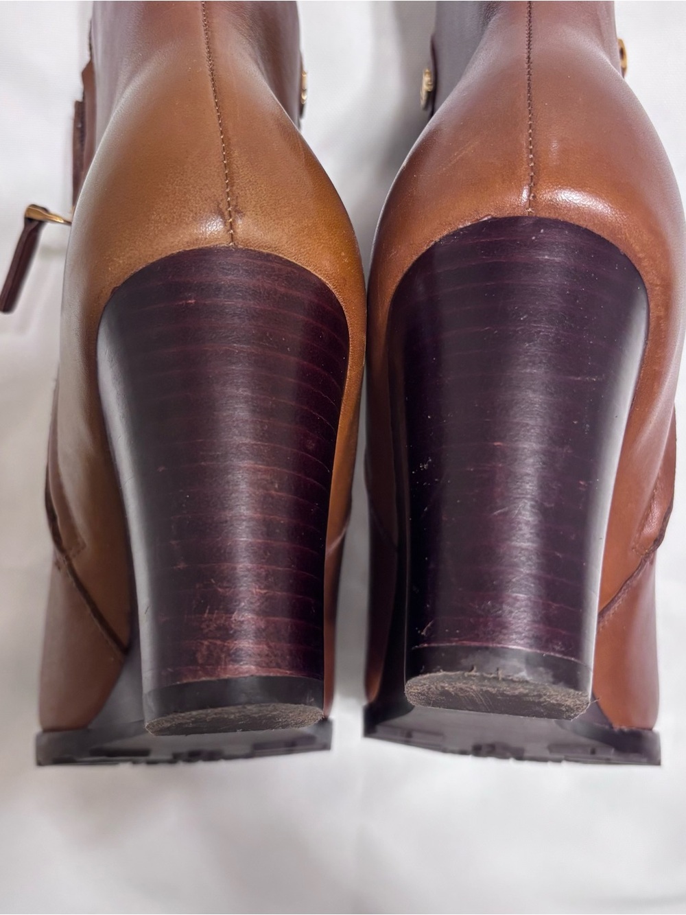 Stanley Brown Leather Wedge Ankle Boots - Picture 4 of 8
